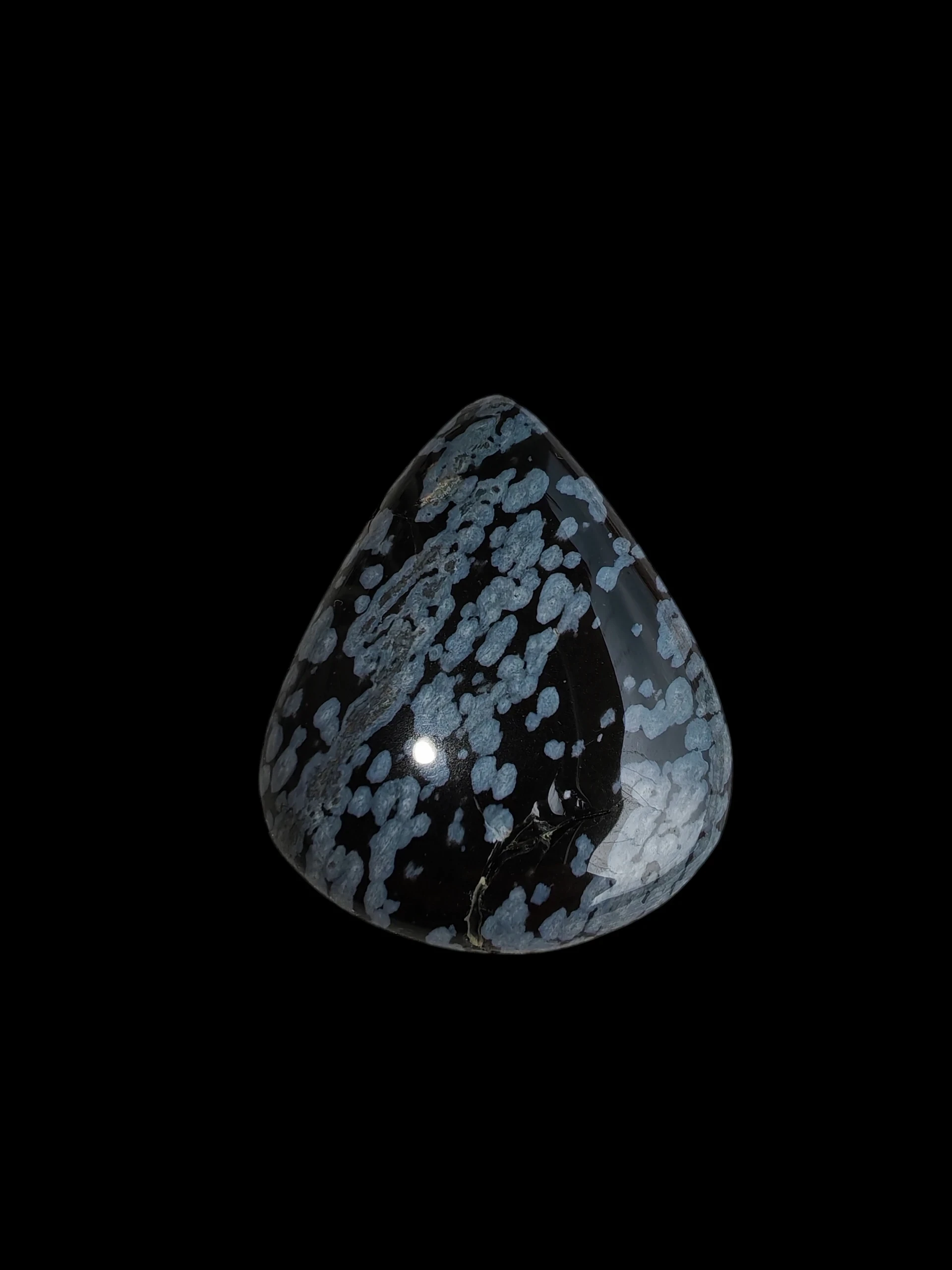 Cabujón de obsidiana copo de nieve natural