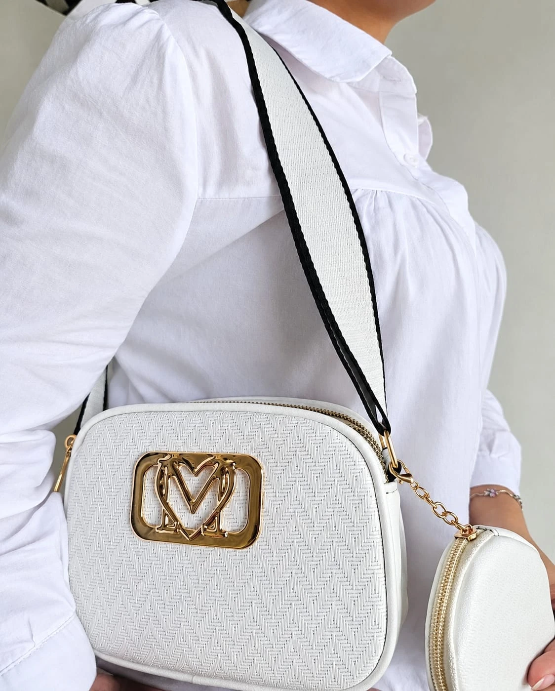Bolso Manos Libres + Monedero Blanco MV 2