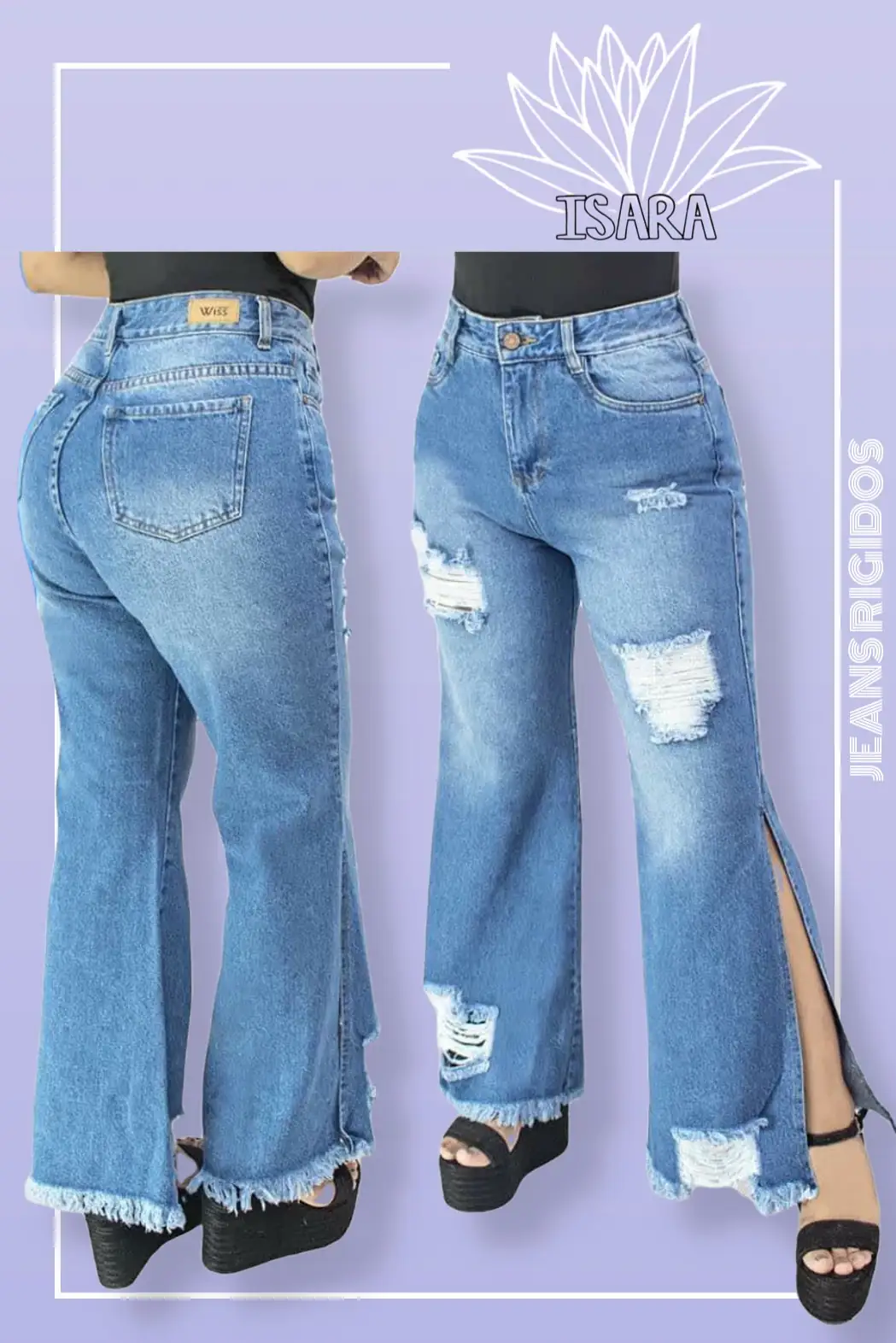 Jeans Rigido bota abierta 