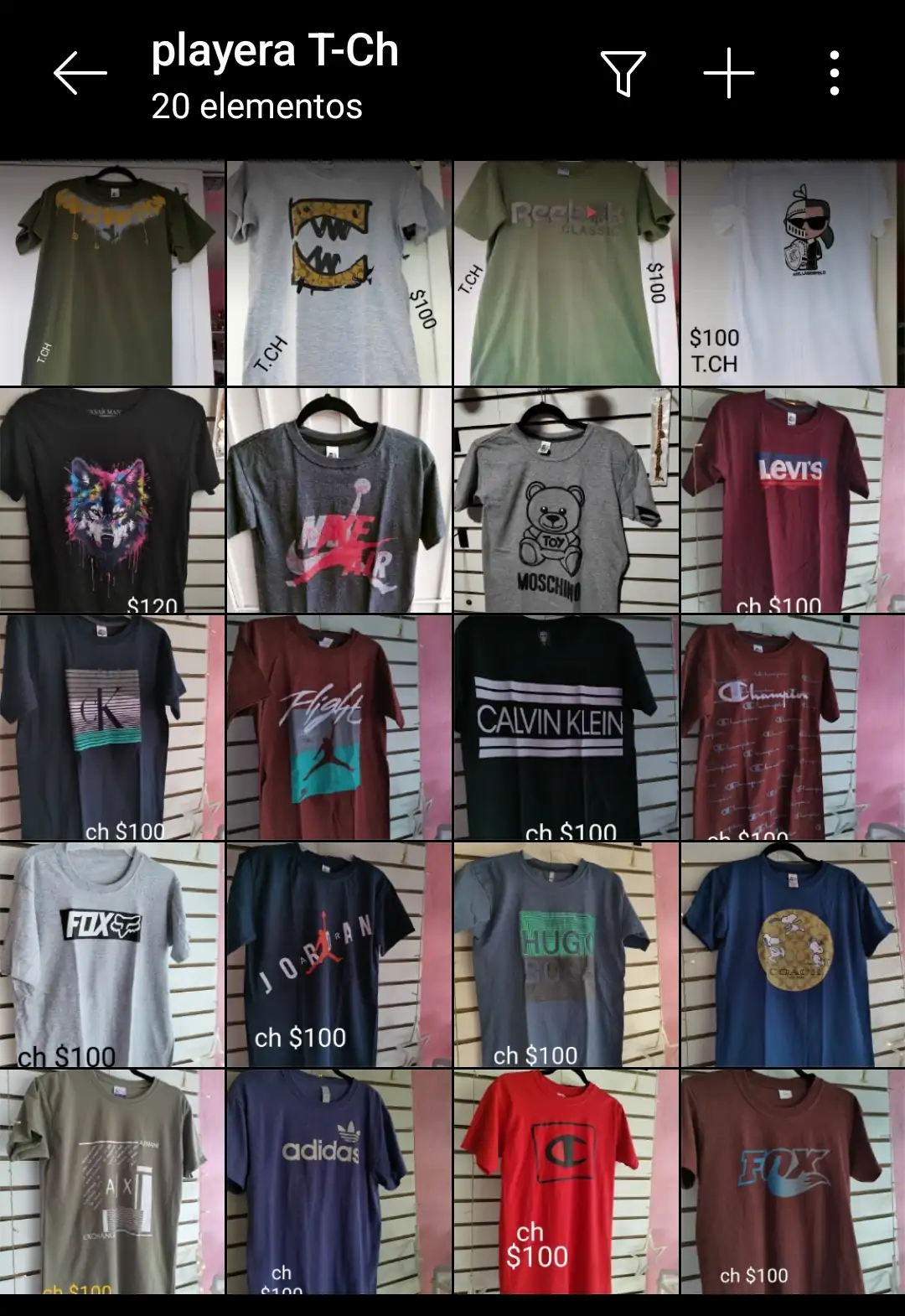 Playera de caballero talla ch 