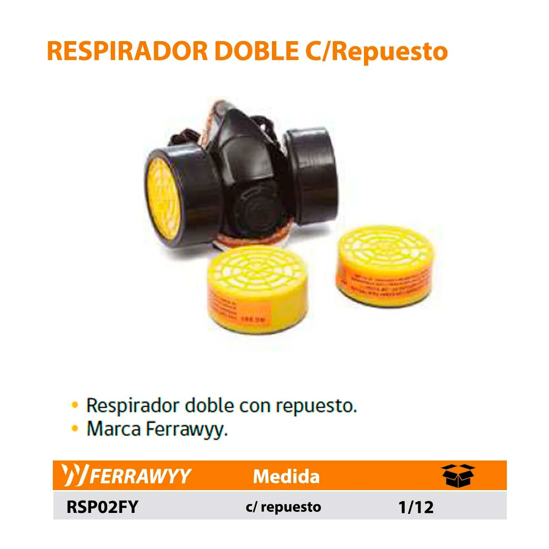 RESPIRADOR DOBLE C/Repuesto FWY 