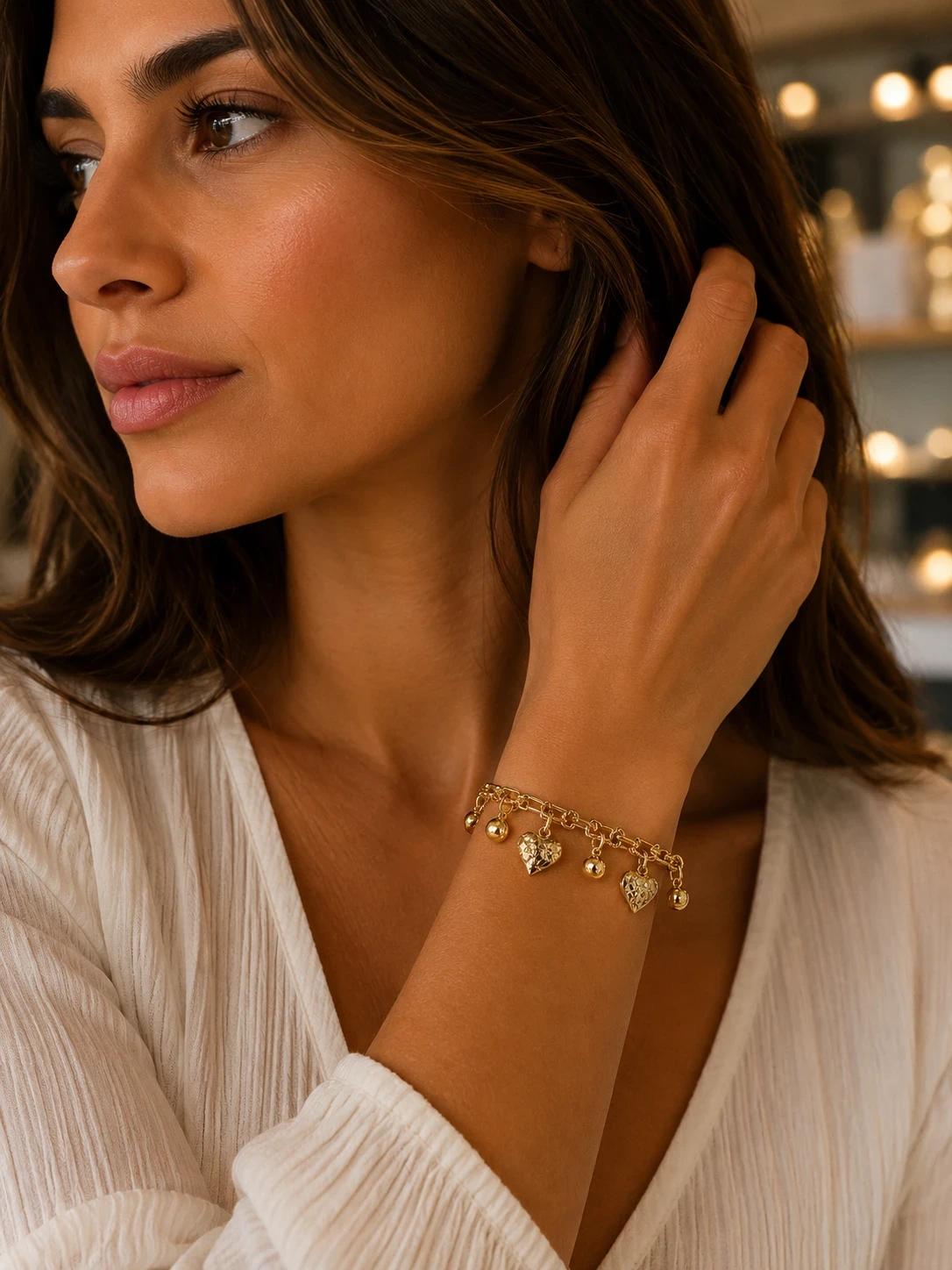 Pulsera oro doble laminado 
