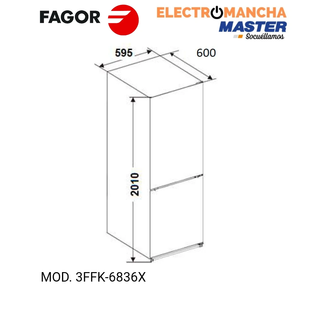 FRIGO COMBI FAGOR 3FFK6836X NO FROST 2,01X60 INOX E 4