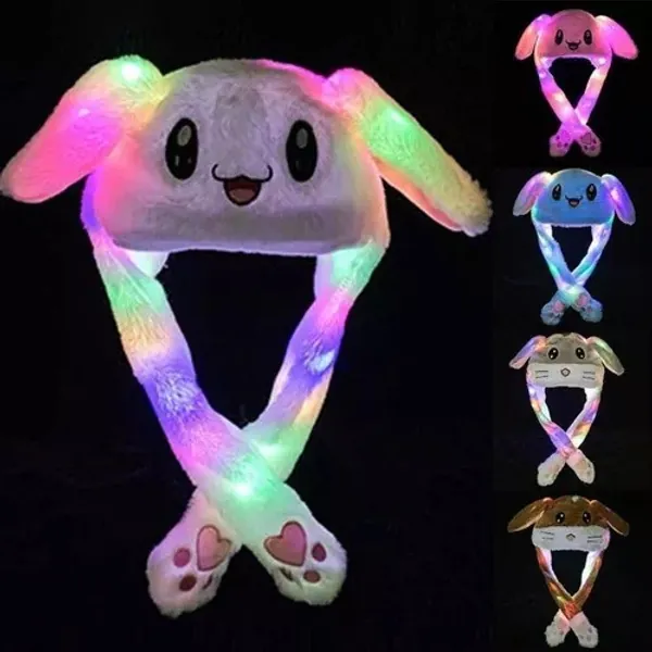 GORROS CON LUCES LED Y OREJAS MOVIBLES 🐰