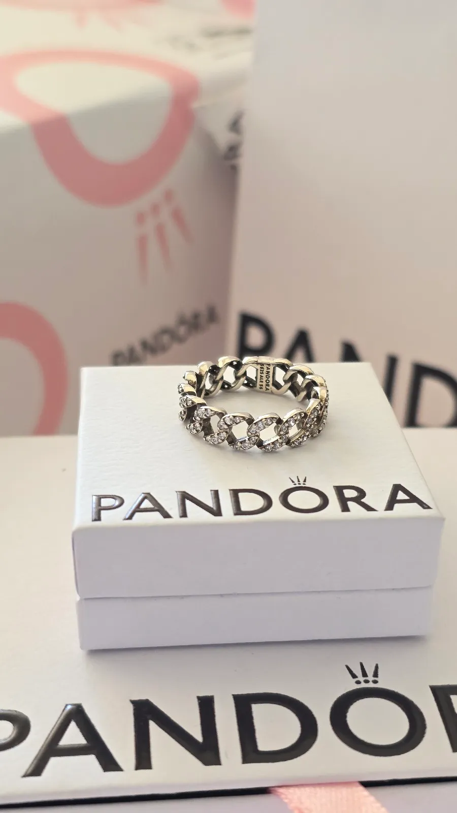 Pandora Timeless Cuban silver ring