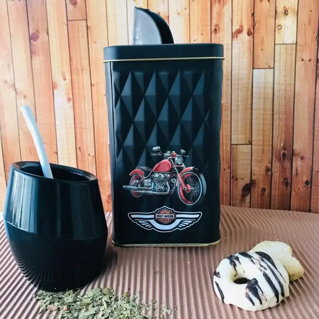 Lata Yerbera Harley  Con Vertedor 4