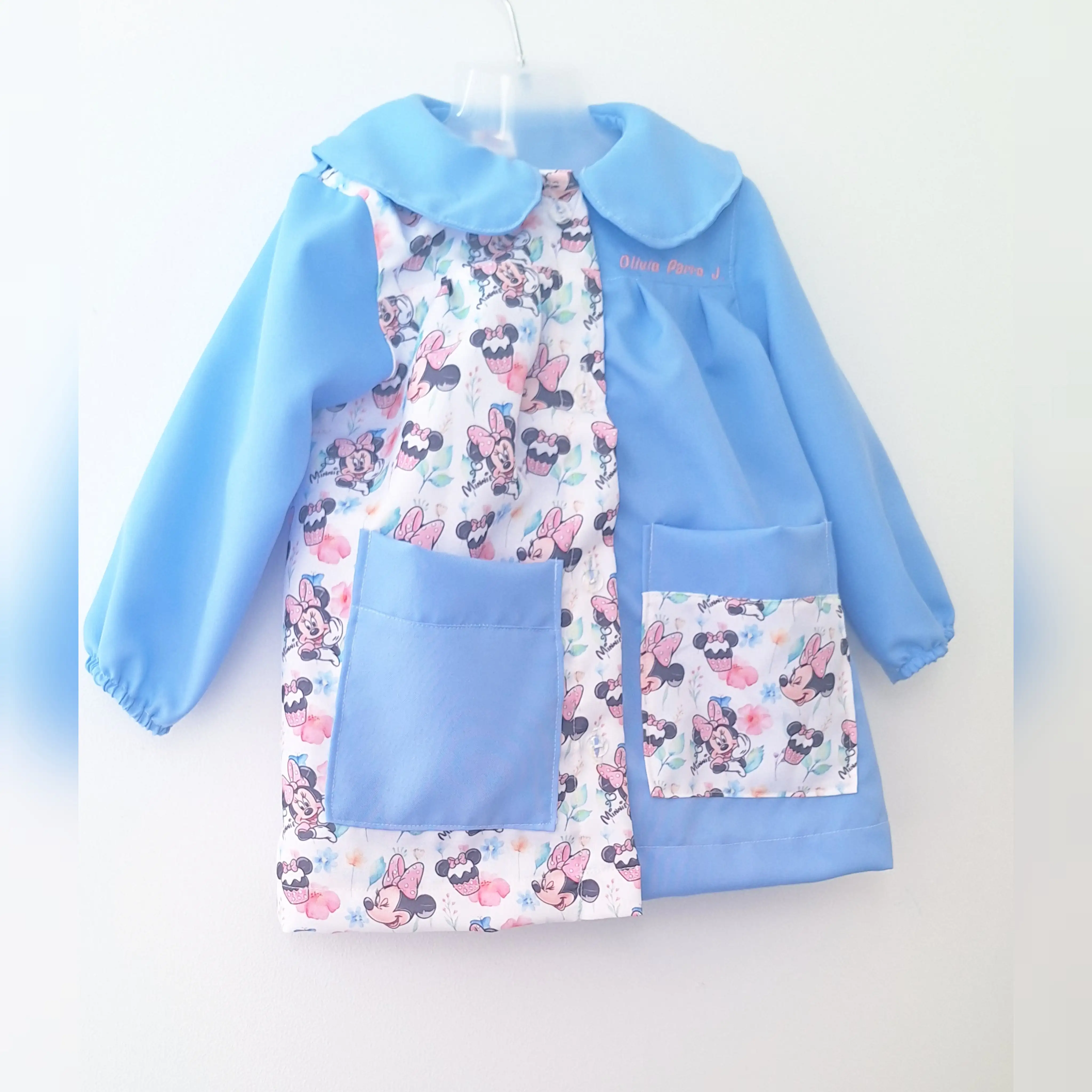 Delantal minnie , celeste