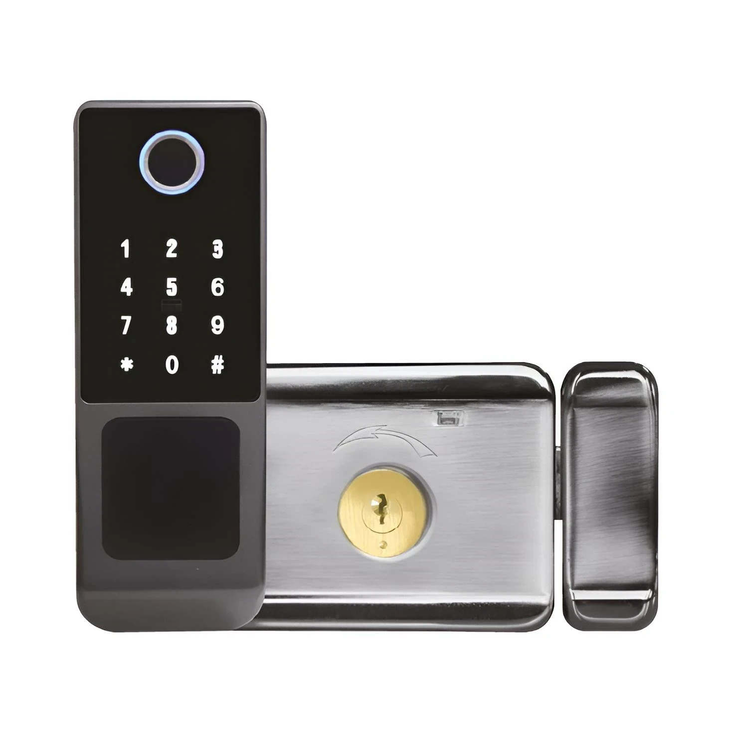 CERRADURA SMART WIFI, COMPATIBLE CON TUYA, HUELLA DIGITAL CON CONTRASENA + DESBLOQUEO DE LLAVE, PARA PUERTAS TRADICIONALES