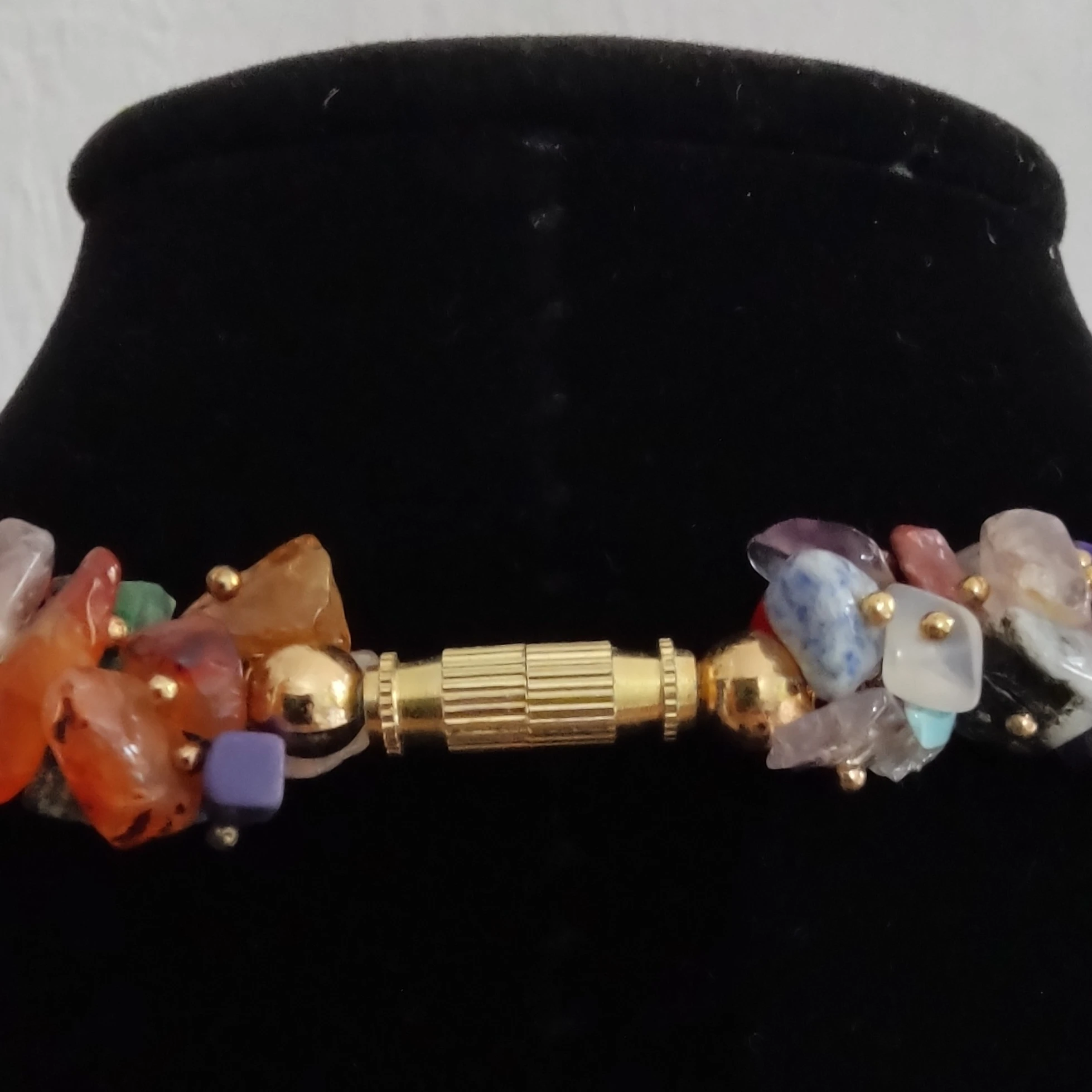 Collar de chips de piedras semipreciosas narurales genuinas 2