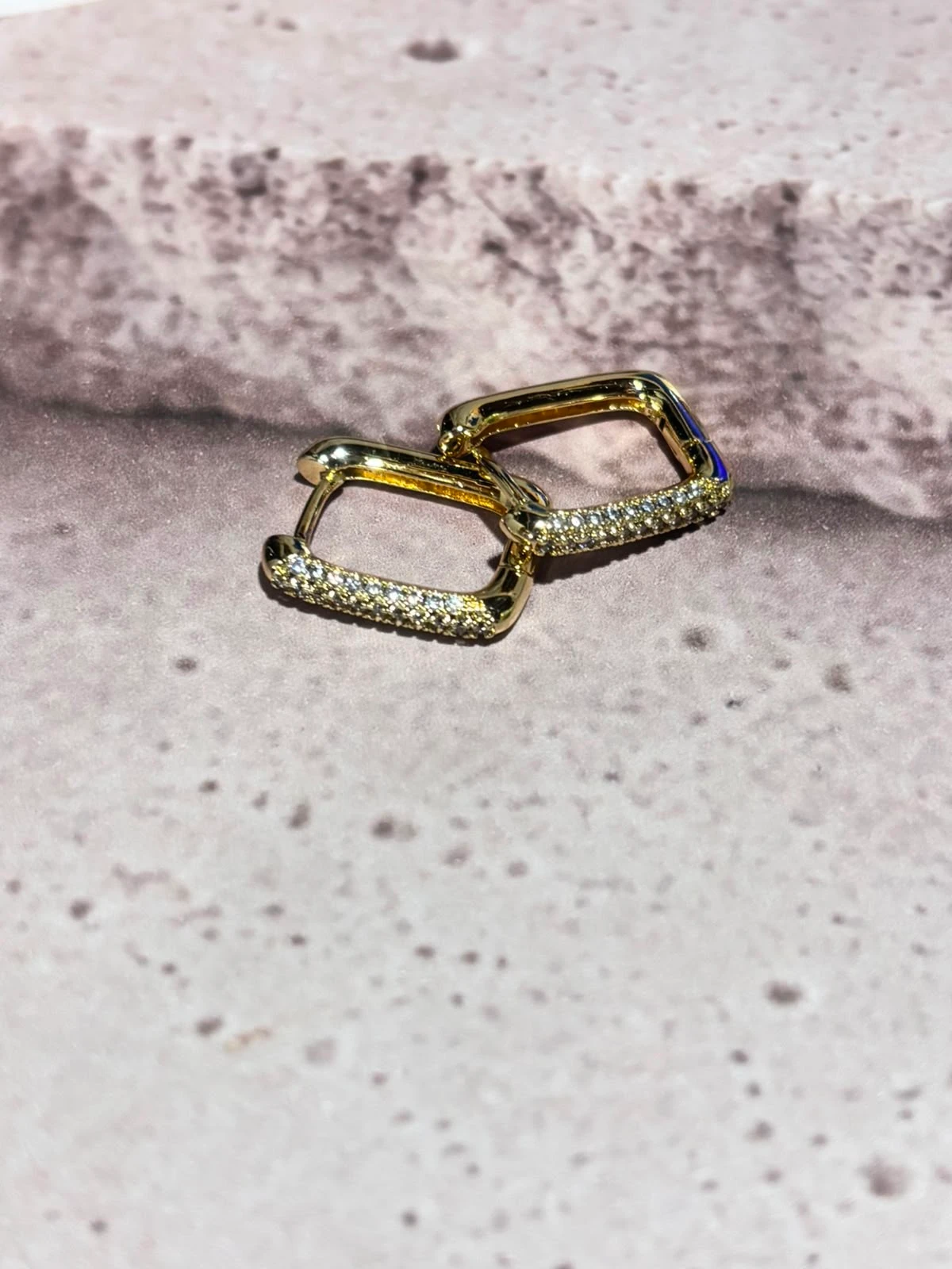 aros cuadrado oro laminado 