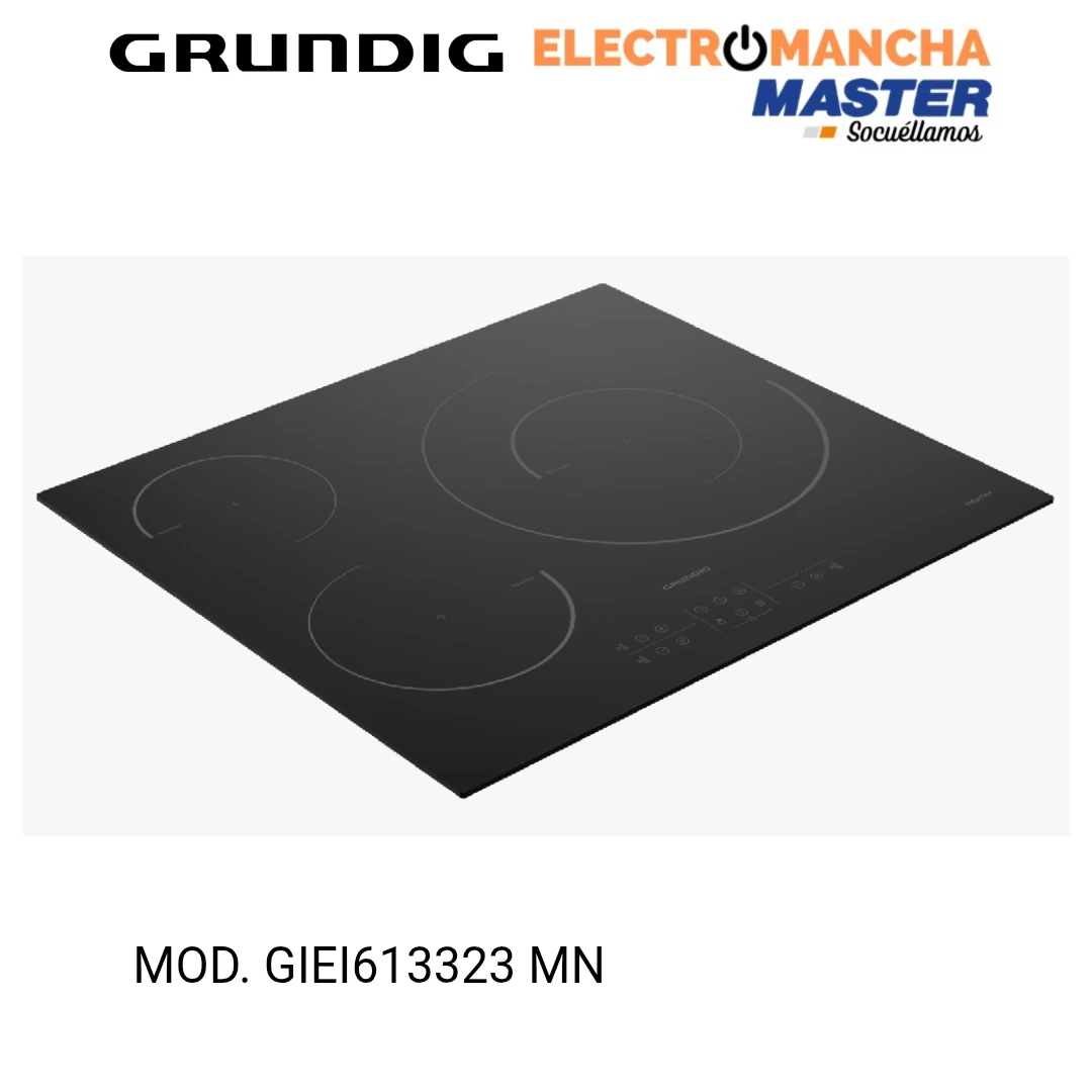 ENCIMERA INDUCCION GRUNDIG GIEI 613323 MN 3 FUEGOS HARO 32 CM. 7200W 2