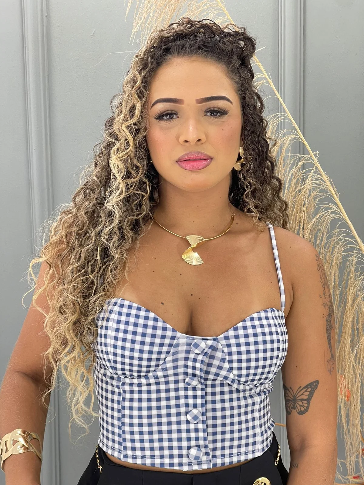 Cropped xadrez de luxo 5