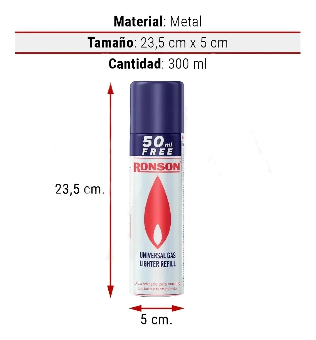 Soplete + Gas Ronson 300ml De Cocina Y Repostería Recargable  4