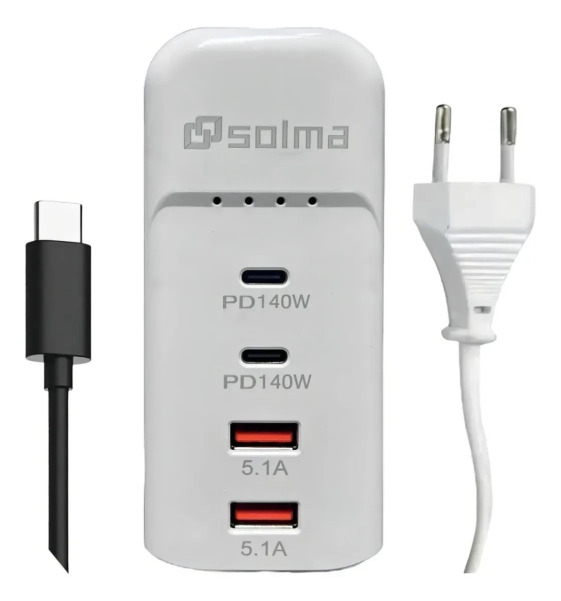 Cargador 140w 4 Puertos Usb-a Y Usb-c Carga Rápida 2