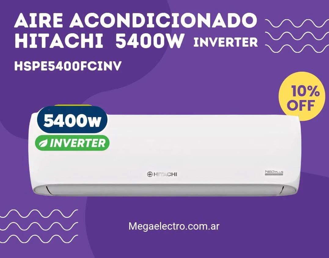 A.Ac.Hitachi 5400w Inverter Frio/calor
