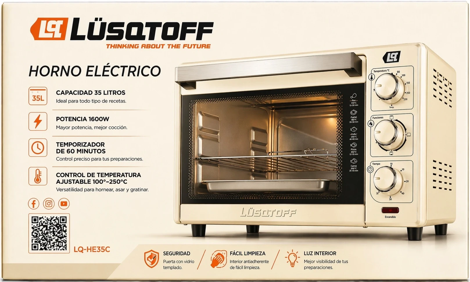 HORNO ELECTRICO 35LTS LUSQTOFF