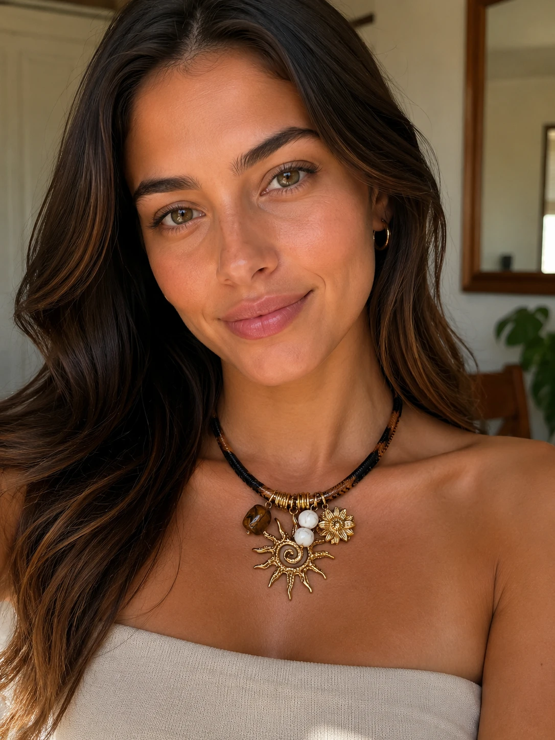 Collar acero 316 L con enchape en oro 