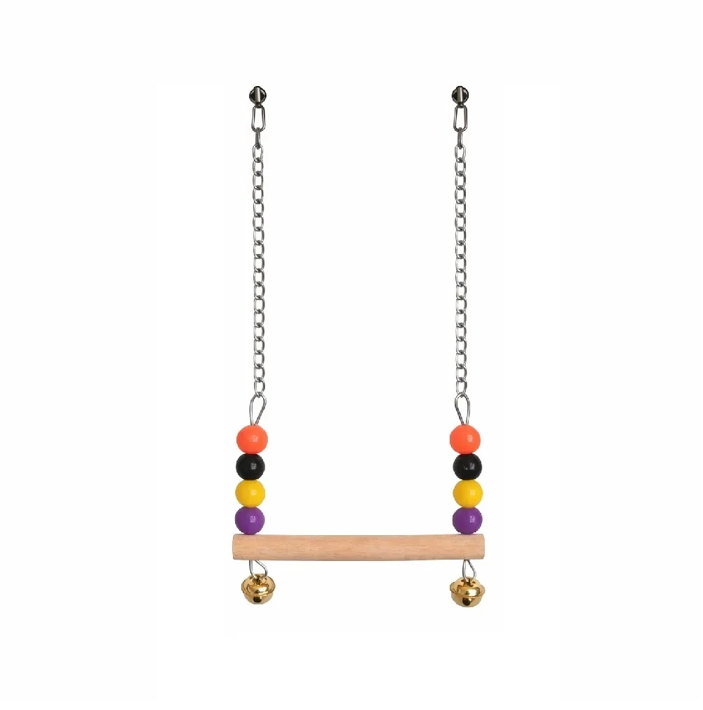Columpio Flexible Para Aves Con Cuencas De Colores Y Cascabel
