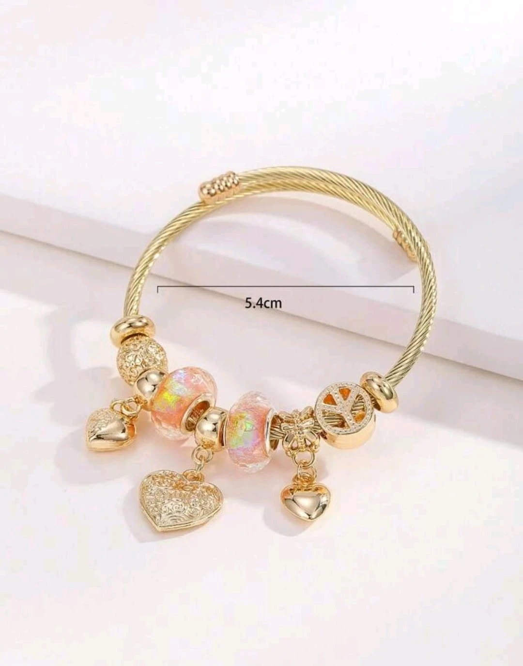 Brazalete con bellos colgantes de acero inoxidable  2