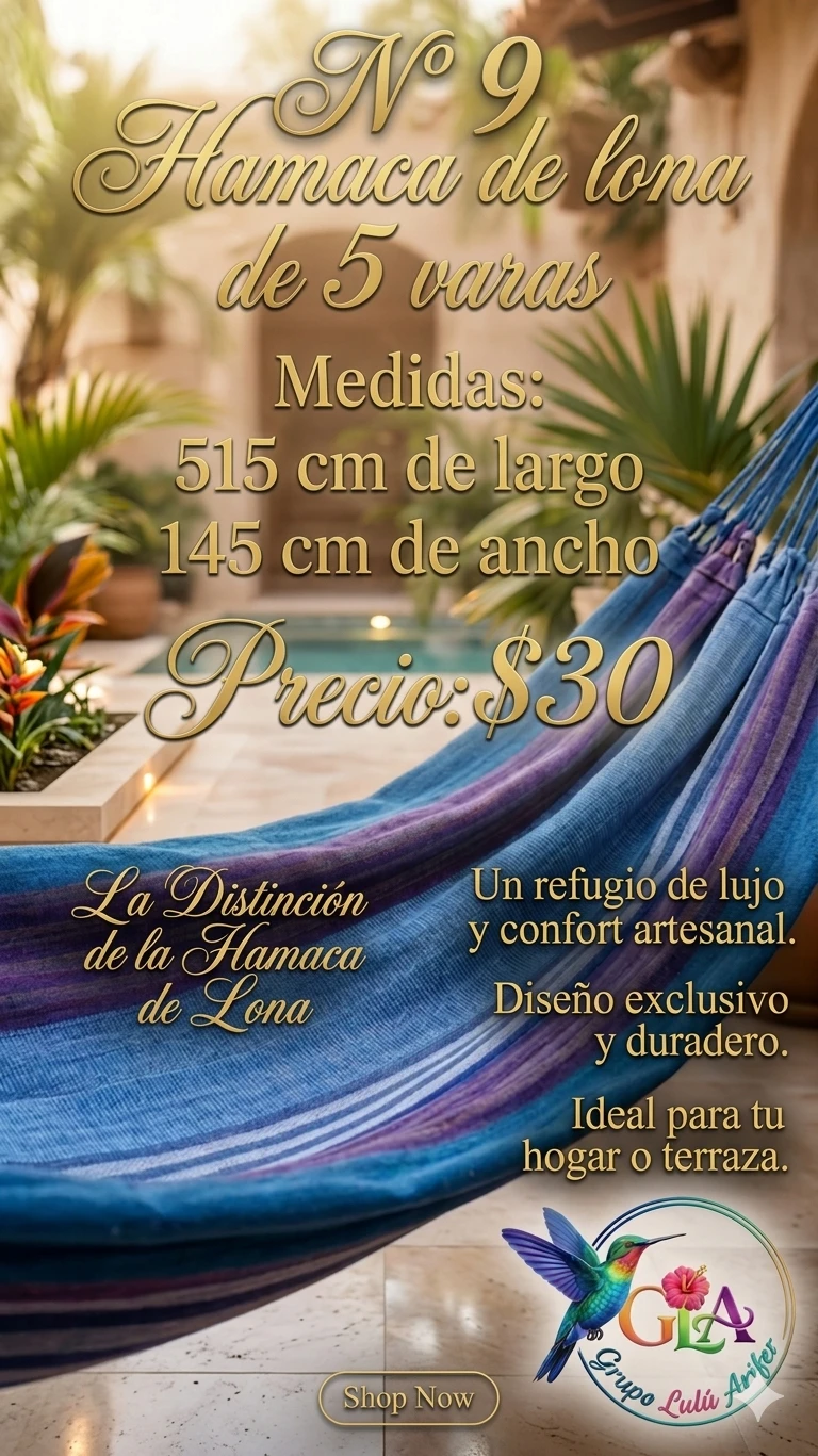 Hamaca de lona de 4 varas  6