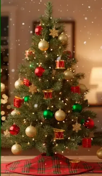 Adorno navideño 12 piezas esfera/bombo/regalo