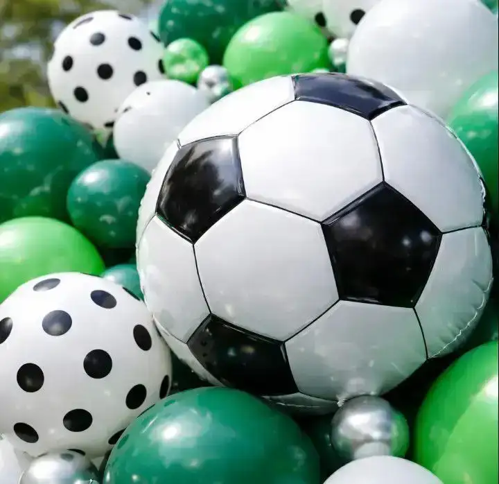 Set super guirnalda globo 113 pcs pelota de futbol verde/blanco  2