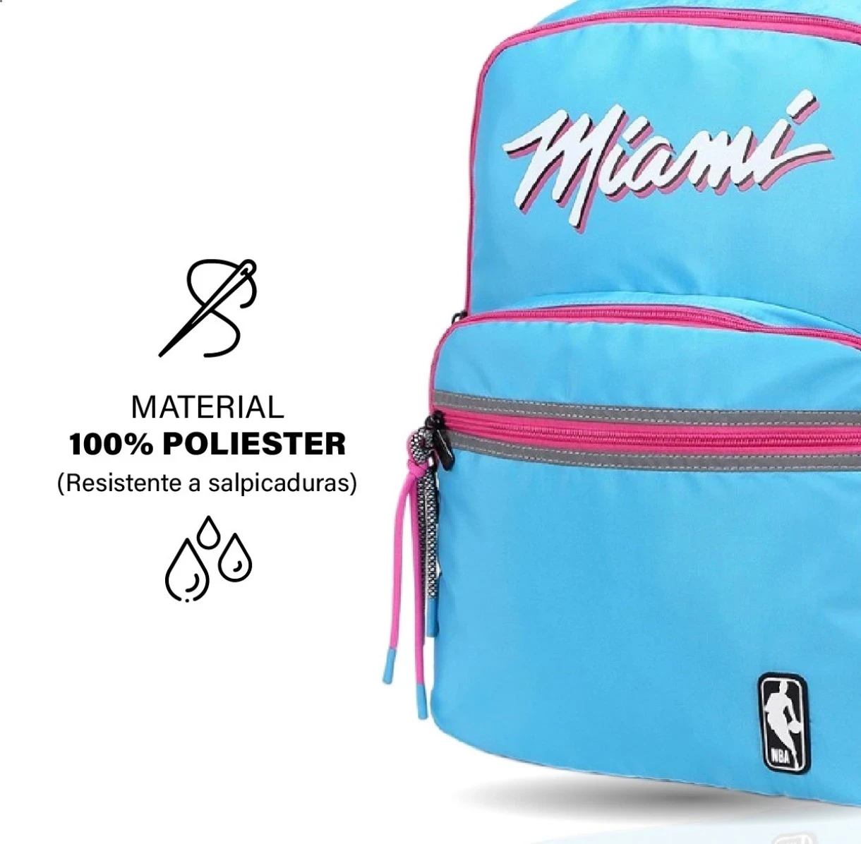 Mochila NBA MIAMI turqueza  5