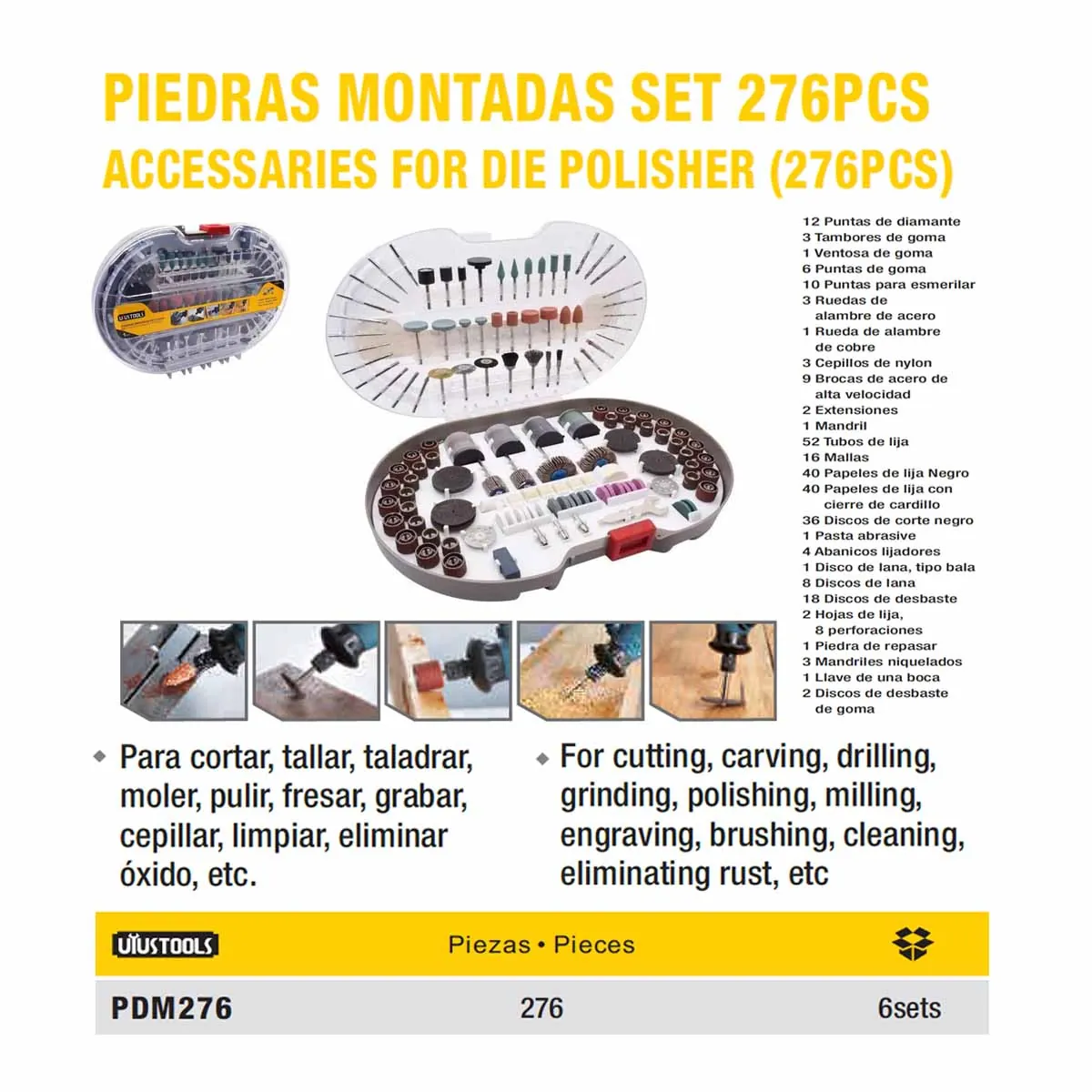 MALETA SET PIEDRAS MONTADAS UYUST de 276 pzs