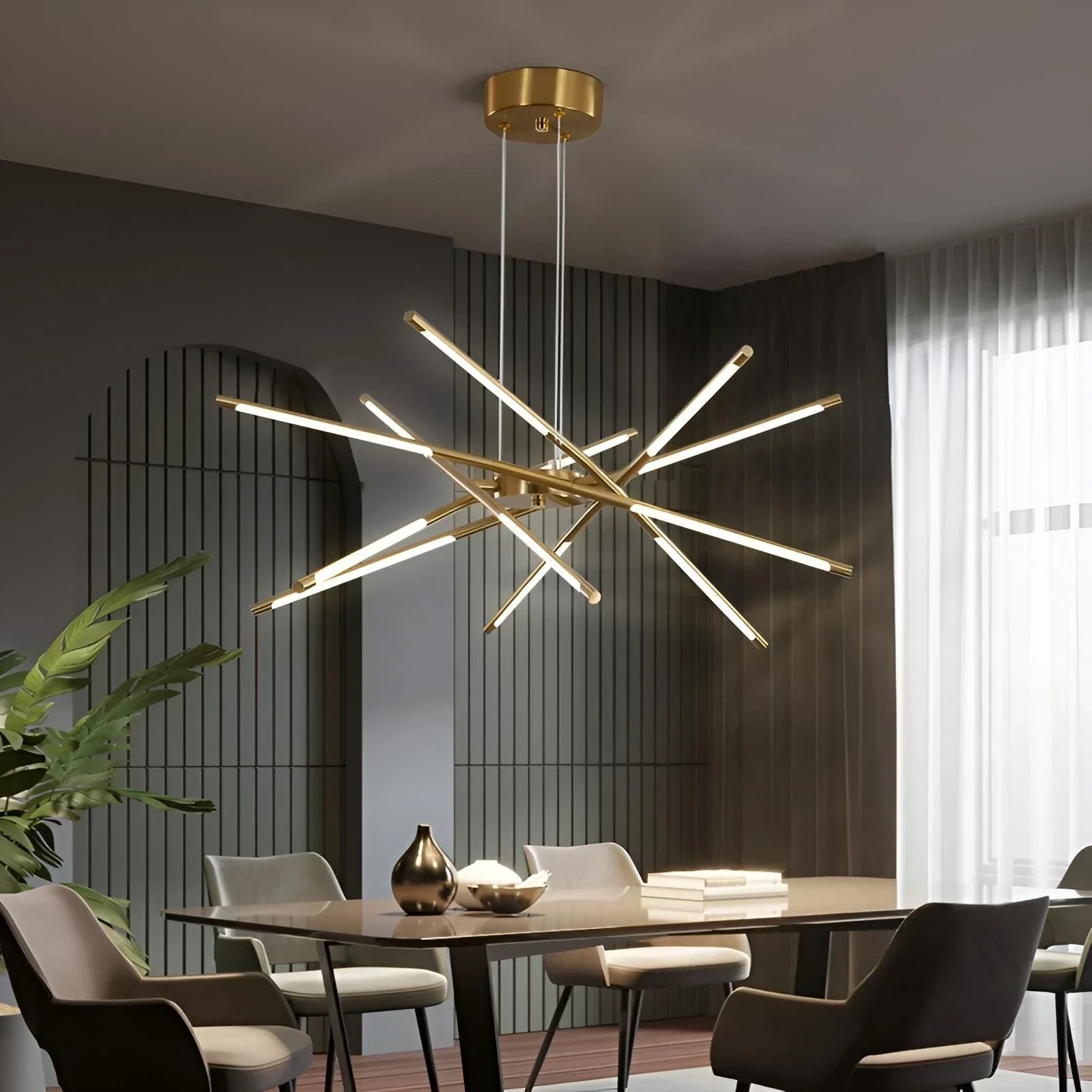 LAMPARA COLGANTE LED ARAÑA GOLD 71W  2