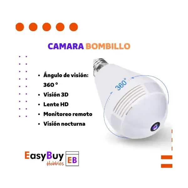 Camara bombillo 360 gra.