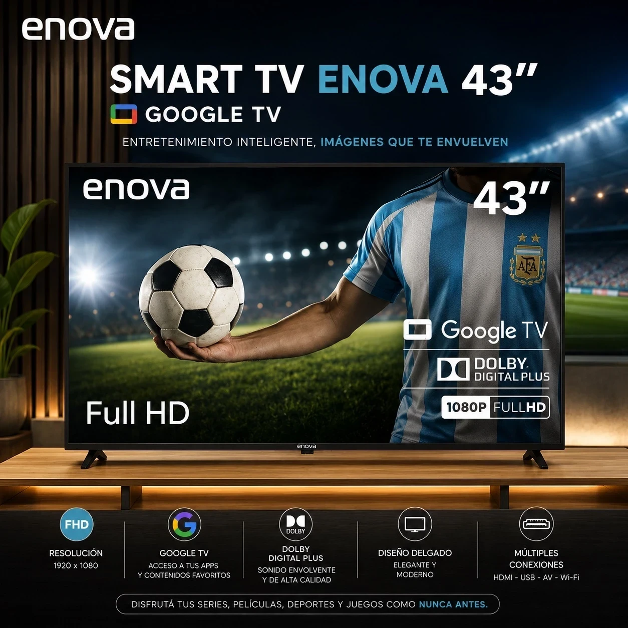 SMART TV ENOVA 43" C/GOOGLE 