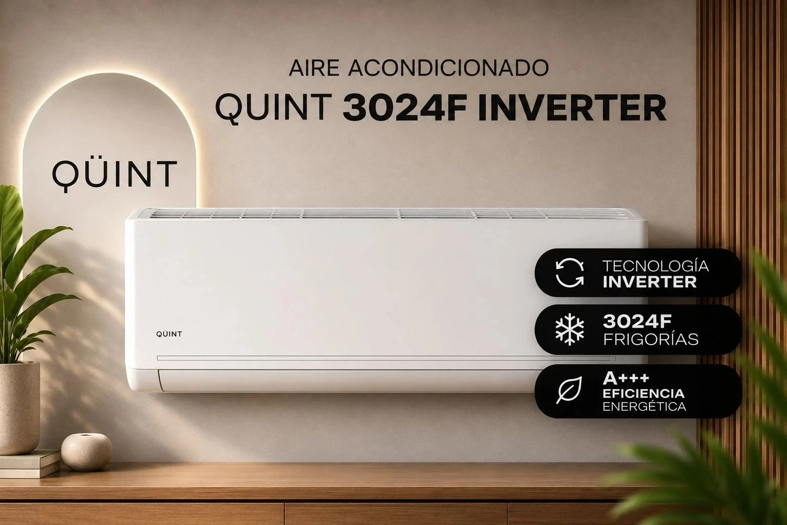 AIRE ACONDICIONADO QÜINT 3500W INVERTER QTAA-3024FC-INV