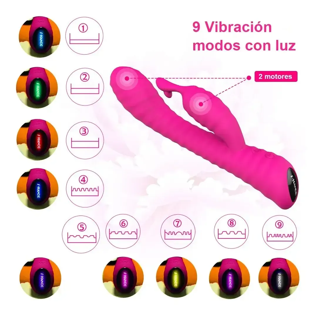 Vibrador Femenino Recargable Con Luz 3