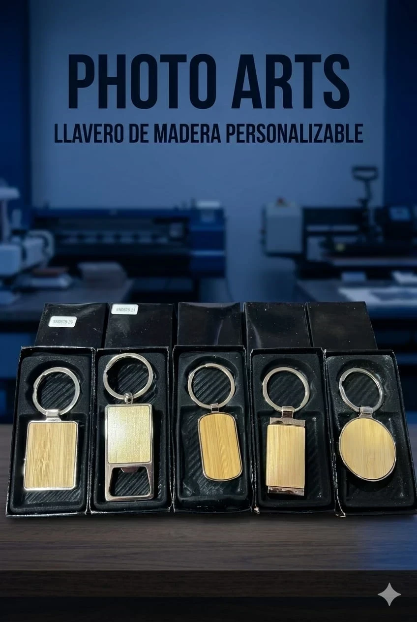 Llavero Metal Madera Personalizable