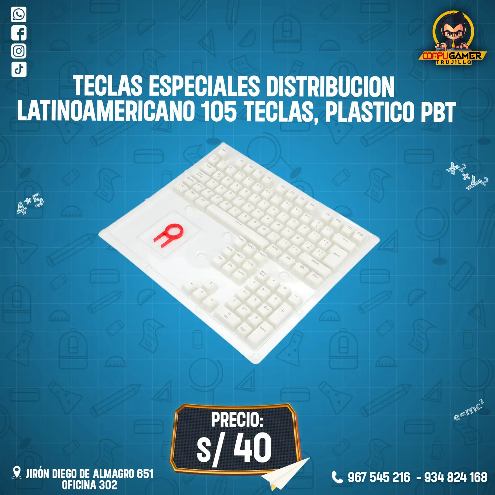 KEYCAPS REDRAGON A130W-SP ESPAÑOL WHITE