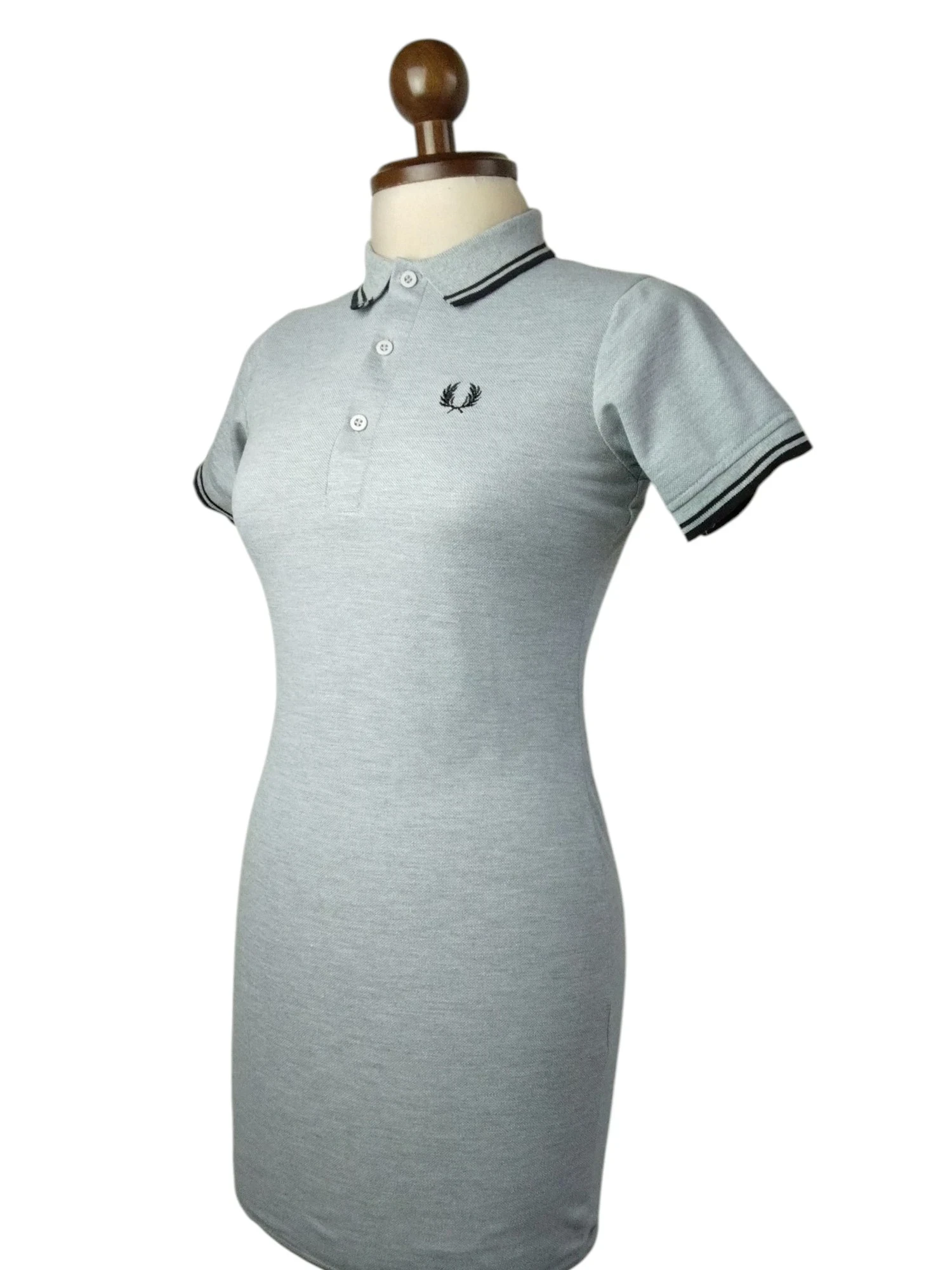 Vestido tipo polo gris
