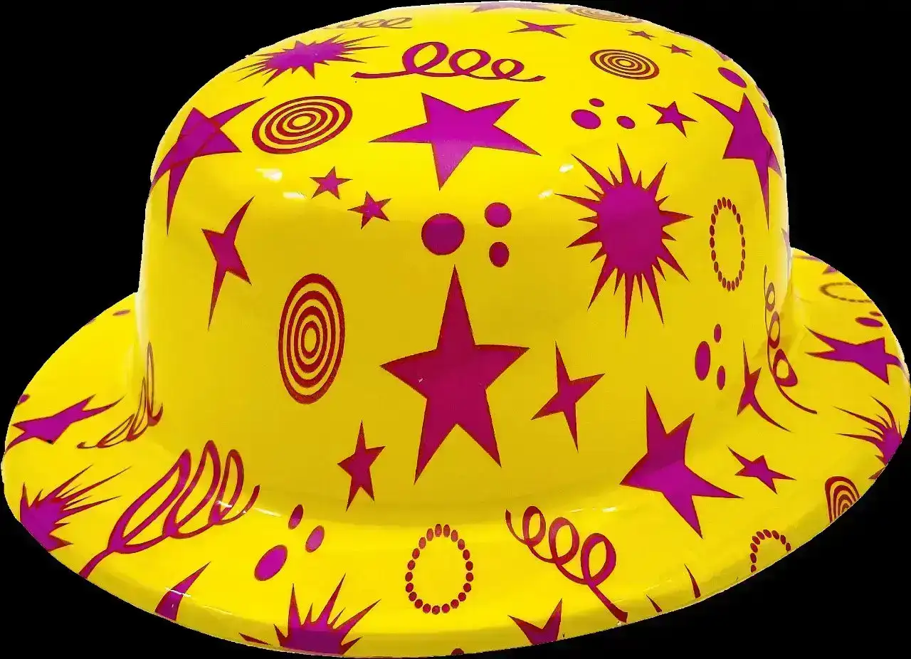 Sombrero/ gorro redondo bombin estampado plástico  2