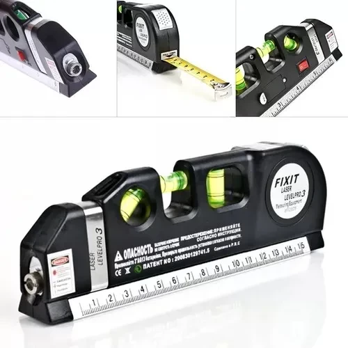 Nivel Laser 3 Burbujas Horiz/vert Cinta Métrica Regla 2