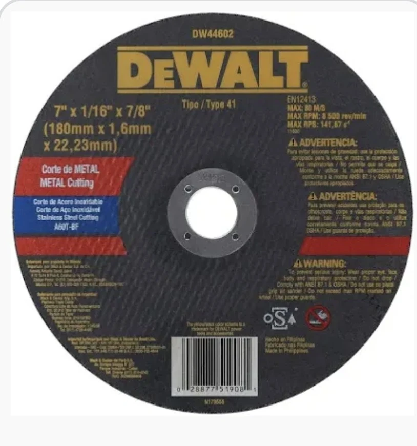 DISCO DE CORTE 7 X 1/16 DEWALT