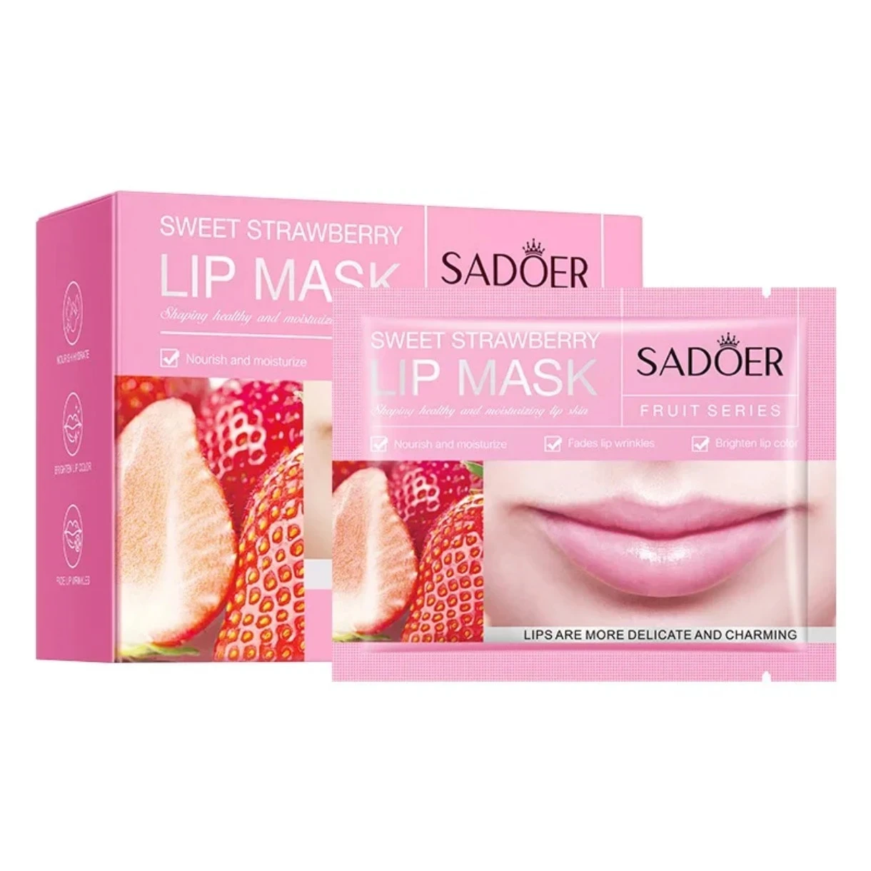 ✨ CAJA DE 20 PARCHES DE Mascarilla Hidratante para Labios SADOER – Sweet Strawberry ✨ 4