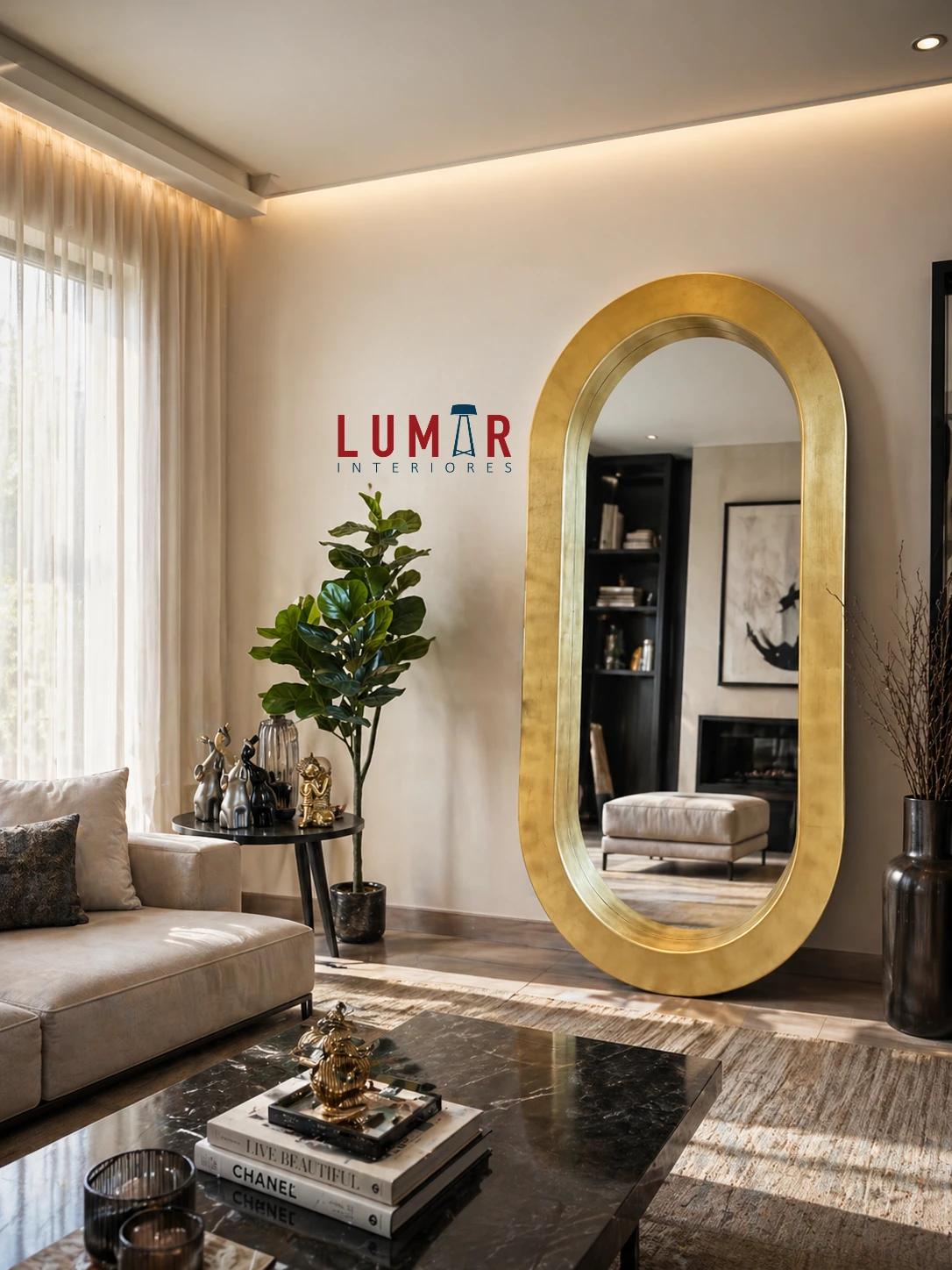 Espejo PORTAL GOLDEN OVAL – 2 × 1 m 4