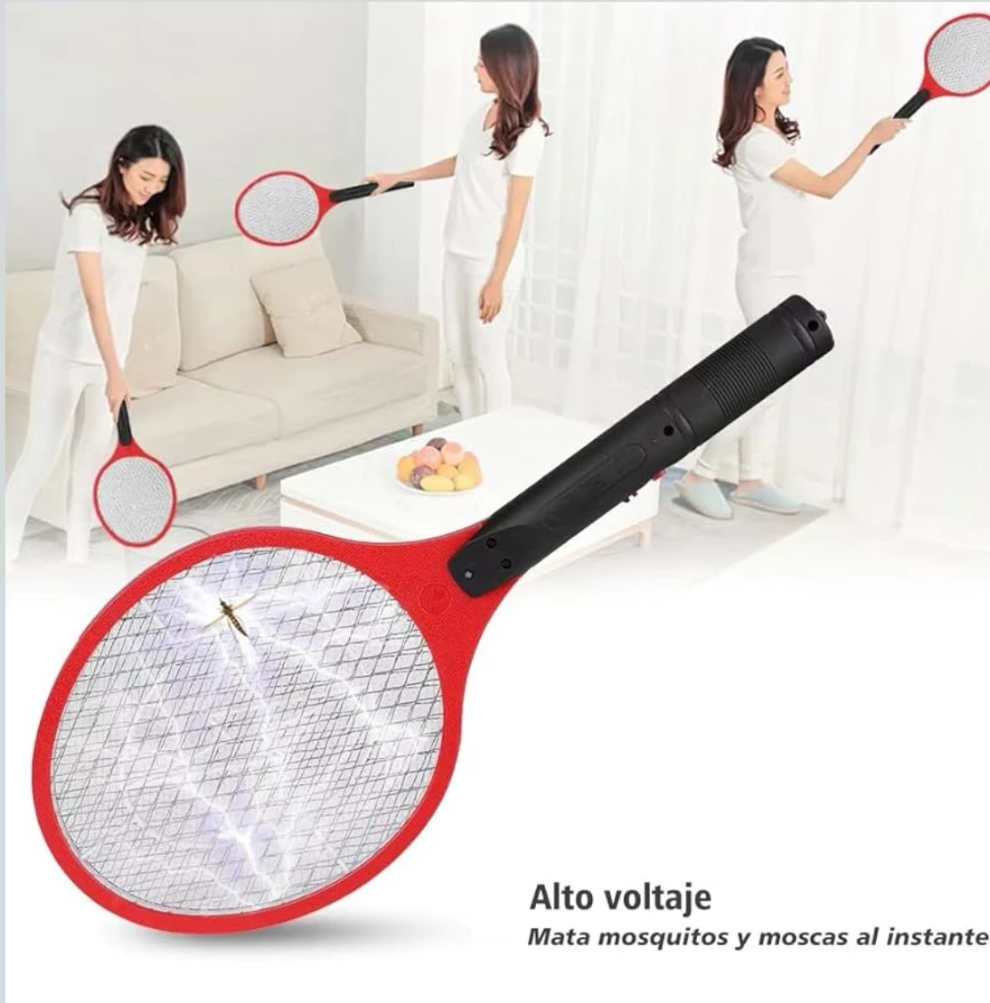 Raqueta electrica para moscos e insectos 6