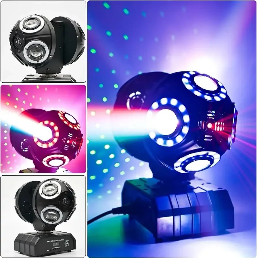 Luces LED de cabeza móvil para DJ, luces de haz giratorio, luces de escenario, luces de escenario, luces de eventos, control de sonido, luces Dmx512, luces DJ, KTV, discoteca, fiesta, boda, concierto,