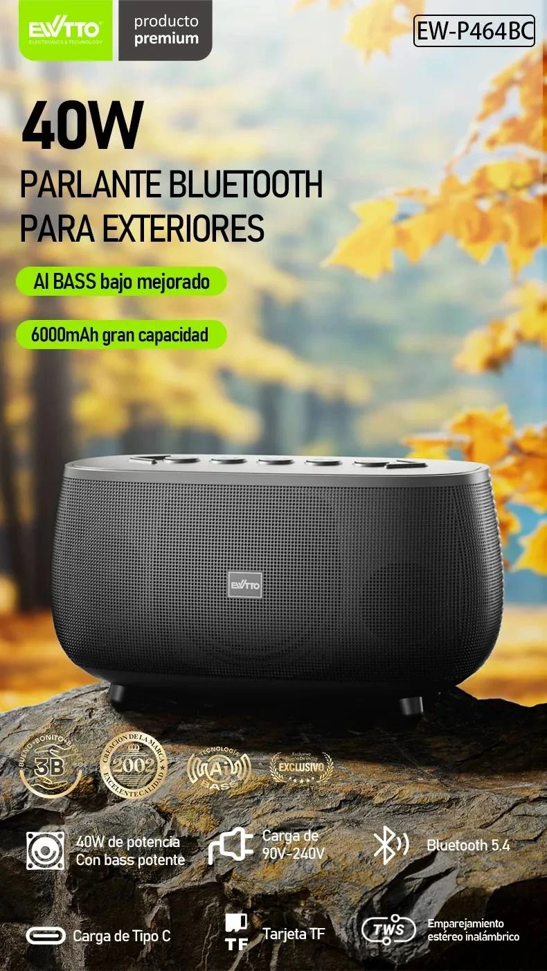 EW-P464BC Parlante EWTTO portátil Bluetooth 2