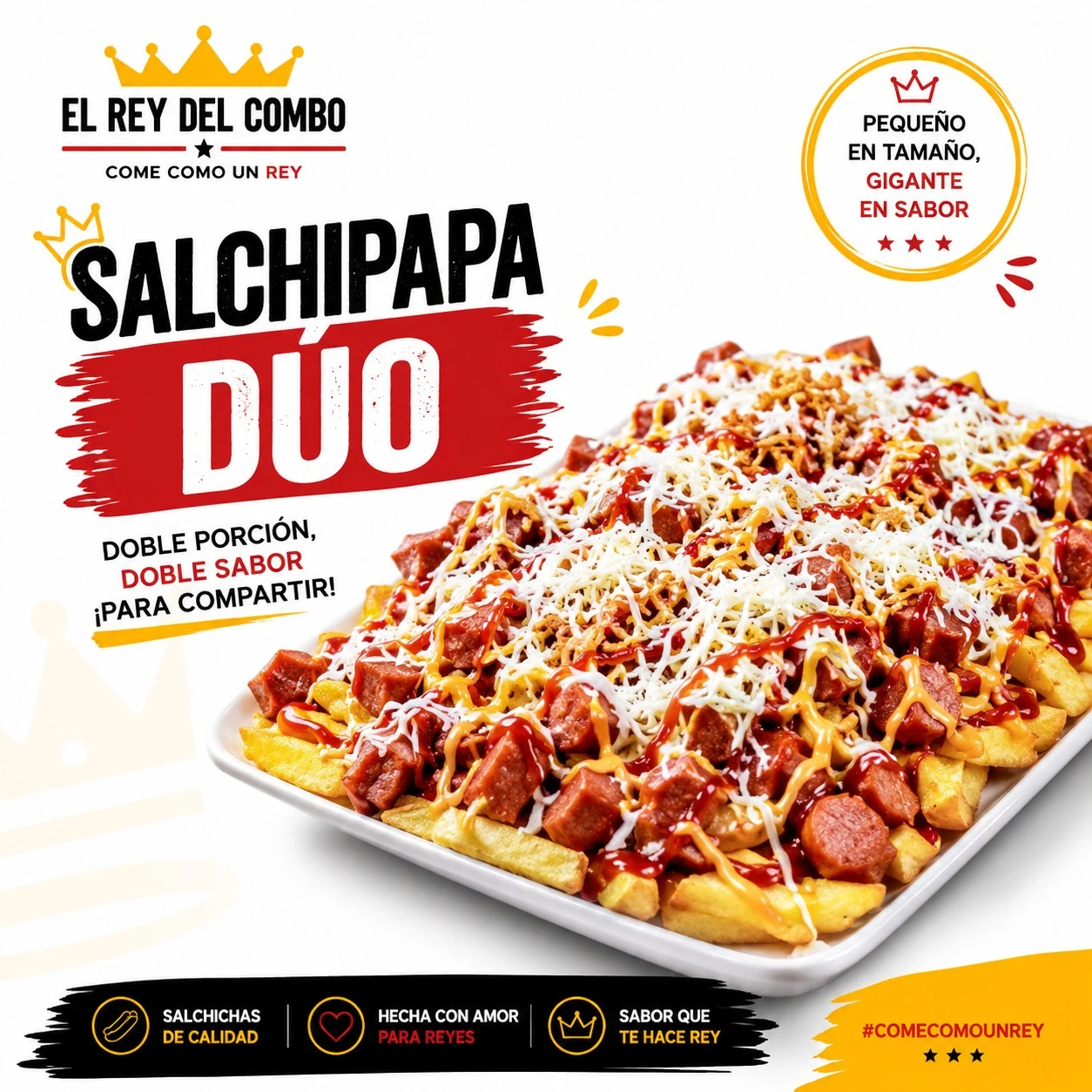 SALCHIPAPAS DUO + 2 bebidas