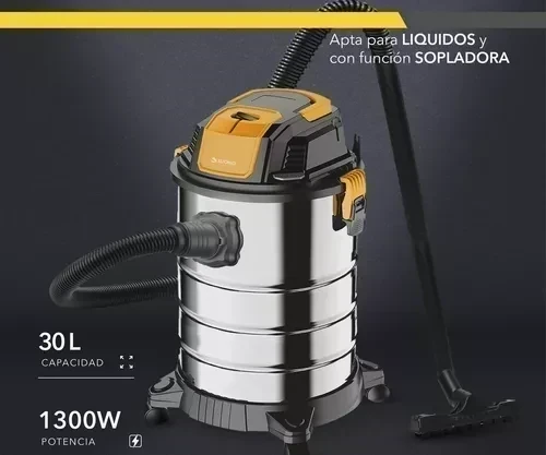 Aspiradora TACHO SUONO Industrial 1300 W 30 Lts Acero Inoxidable  2