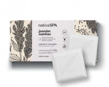 Nativa SPA Jabón en Barra Jasmine Sambac, 2x90g