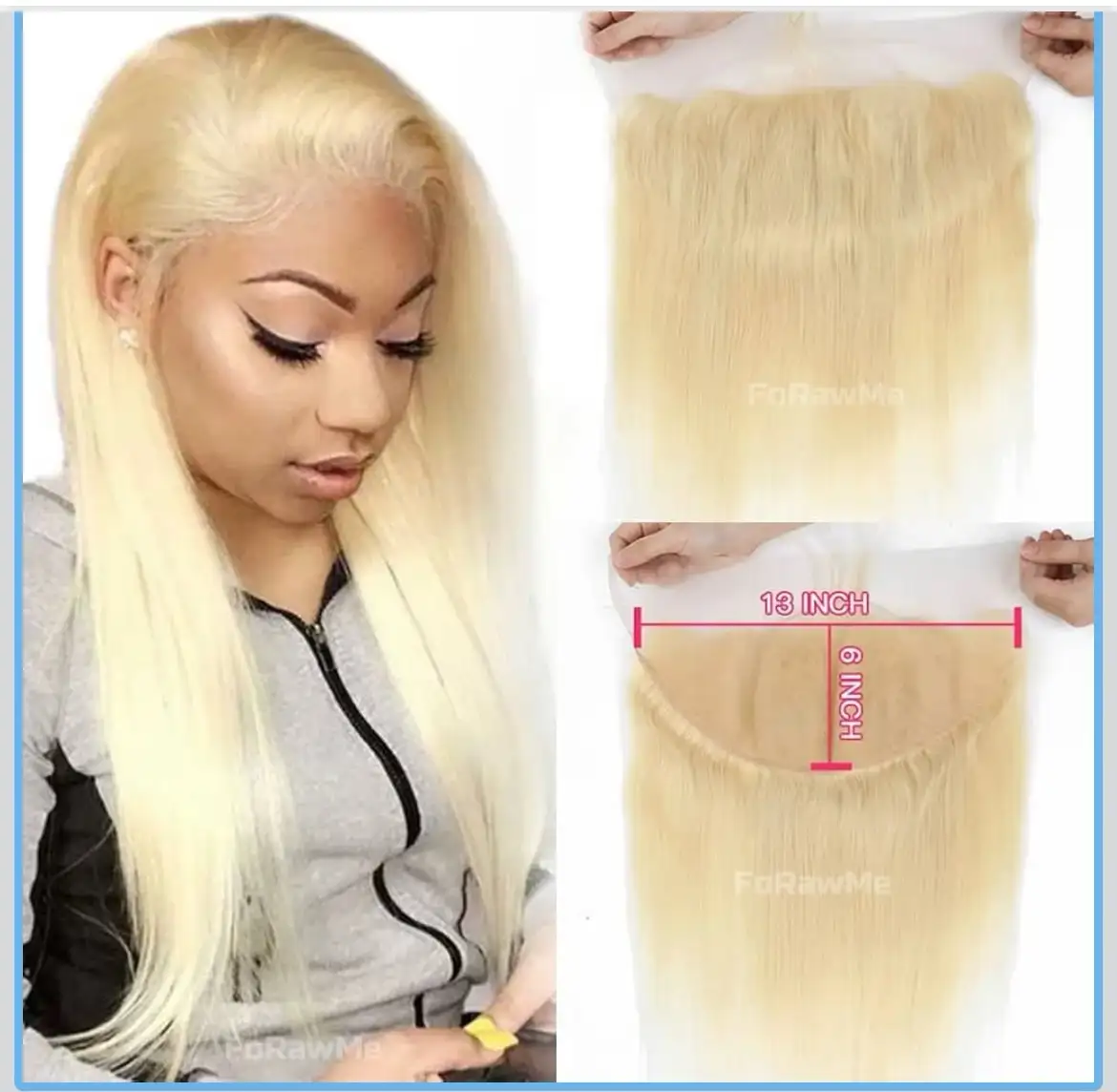 Cabello brasileño virgen 613 de oreja a oreja pre arrancado encaje frontal frontal piezas de cabello humano 20 pulgadas 13x6 sedoso