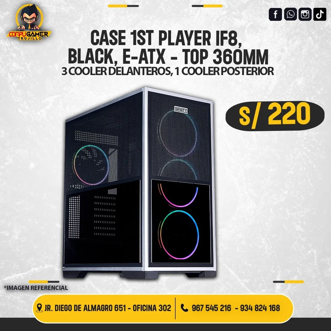 CASE 1ST PLAYER IF8, BLACK, E-ATX