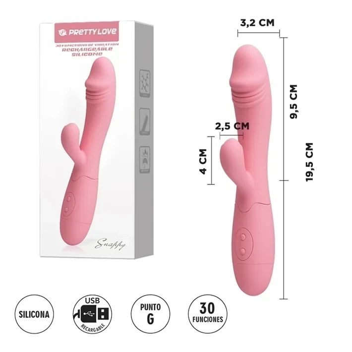 Masajeador estimulador con vibrador de clitoris y carga USB